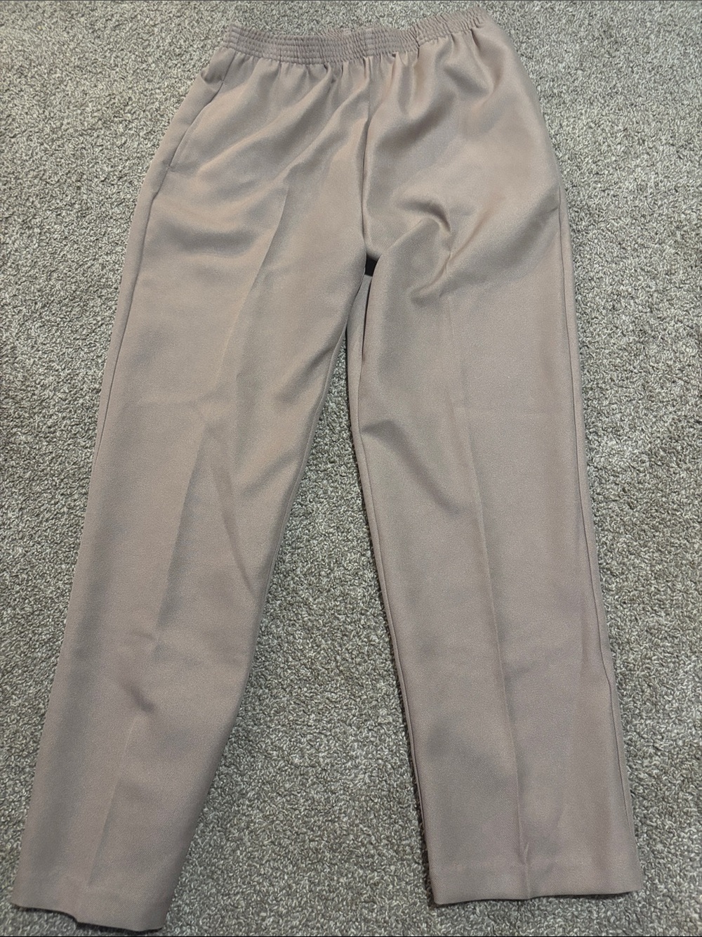 BonWorth Women's Taupe Straight-Leg Elastic-Waist Trousers
